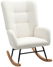 HOMCOM Bujany Fotel, przytulny pokrycie, gruba wyściółka, antypoślizgowy, Kremowy