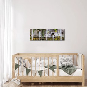 Obraz - Kamienny mur, Hamburg, Niemcy (z zegarem) (90x30 cm)