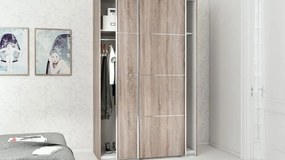 Biały stolik kawowy OSLO 75384 z blatem w dekorze dębu