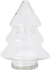 Szklany pojemnik świąteczny Choinka 17 × 17 × 25 cm