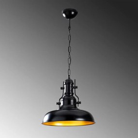 Czarna lampa wisząca z metalowym kloszem ø 32 cm Berceste – Opviq lights