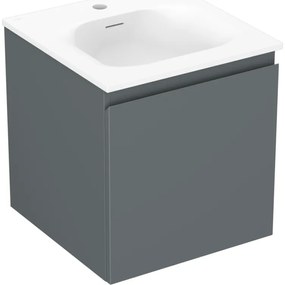 Mexen Orio szafka łazienkowa 45 cm z umywalką Vela, 1 szuflada, grafit mat/biała mat - 91A10-04547-1-BF66-W23M01