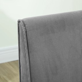 HOMCOM Dwuosobowa Sofa z Obiciem Kordowym, Gruba Tapicerka i Solidne Drewniane Nogi do Salonu, Sypialni, Biura, Szary