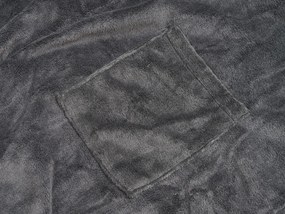 Szlafrok z mikropluszu z kapturem SPIRIT, szary Wielkość: L