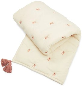 Jasnożółto-różowy pikowany koc dziecięcy z bawełny organicznej 90x120 cm Bows – Cam Cam Copenhagen