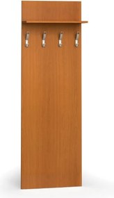 Garderoba z wieszakami PRIMO WOOD, 4 haczyki, półka, tekstura drewna pionowa, czereśnia