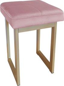 Taboret SOLID tkanina Welur stelaż metalowy STOŁEK LOFT : Kolor Stelaża - Złoty, Kolor tkaniny - VELVET - MG58, Typ tkaniny - Velvet, Wysokość - 60 cm