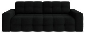 Czarna rozkładana sofa z materiału bouclé 255 cm Milu – Makamii