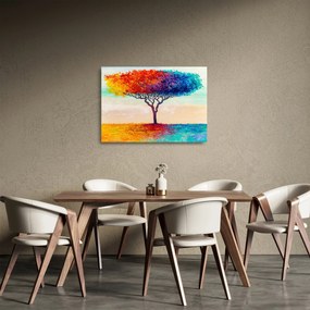 Obraz na szkle malowanego drzewa (70x50 cm)