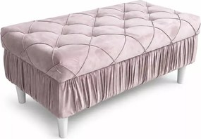 Elegancki tapicerowany podnóżek Cherry 90 cm z funkcją schowka i opcją personalizacji