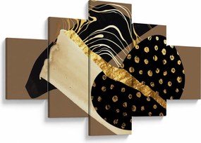 Obraz - Abstrakcja złotobrązowa N⁰1 (125x70 cm)