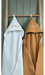 Biały muślinowy ręcznik dziecięcy z kapturem 85x85 cm Muslin – Malomi Kids