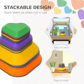 AIYAPLAY Kamienie do Balansu, Zestaw 11 sztuk, Stapelowane &amp; Lekkie, Antypoślizgowe, Do Wewnątrz/Zewnątrz | Aosom PL