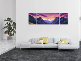Obraz - Fioletowy krajobraz (170x50 cm)