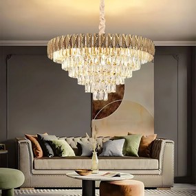 Lampa Wisząca z Kryształami G061-CP 80CM ZŁOTA