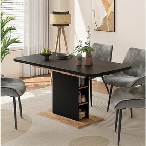 Stół jadalny czarny/złoty dąb 120x80x77.3 fenaro