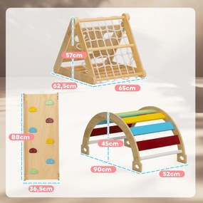 AIYAPLAY 7w1 trójkąt wspinaczkowy Montessori z zjeżdżalnią — wielobarwny