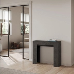 Konsola rozkładana 90x25/181 cm Slick Antracytowy efekt stucco