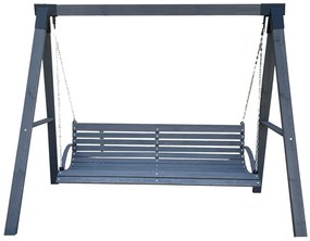 Szara drewniana huśtawka stojąca ogrodowa Kaori 3X - 160 cm