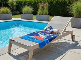 Dziecięce poncho SHARK niebieskie Rozmiar: 60 x 120 cm