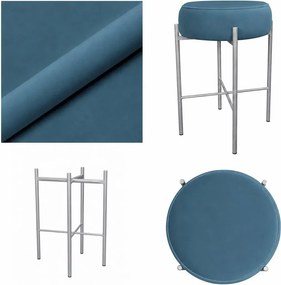 Hoker Pola krzesło barowe podstawa metalowa Tkanina Welur : Kolor Stelaża - Szary, Kolor tkaniny - VELVET - MG33, Typ tkaniny - Velvet