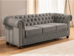 Szara aksamitna rozkładana sofa 203 cm York Blik – Ropez