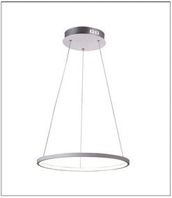 Biała lampa wisząca ring zawieszony na linkach - V081-Monati