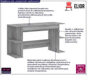Długie biurko w kolorze szarego dębu sonoma Maya 2X