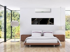 Obraz - Czarno - złoty marmur (170x50 cm)