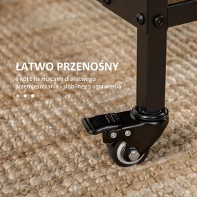 HOMCOM Mobilny Składany Stół, 2 Rozkładane Powierzchnie, 130 cm x 80 cm x 74 cm, Brązowy