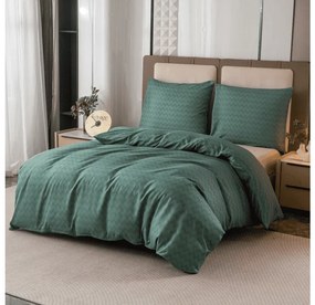 PrzytulneMieszkanie.pl PrzytulneMieszkanie.pl Flanelowa pościel z mikrofibry ZEFELLE ciemnozielona Rozmiar pościeli: 2 szt 70 x 90 cm | 200 x 220 cm