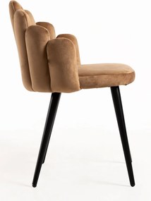 Zestaw 4 Krzese Hand Aksamitne Czarne Nogi