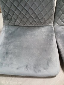 PROMOCJA Szare krzesło IRYS VELVET z czarnymi nogami II. jakość