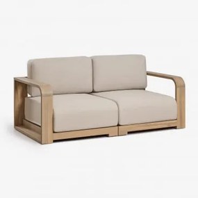 Sofa Modułowy Ogrodowy 2-częściowy Z Podłokietnikami Z Drewna Akacjowego Brivori Jasny Akacjowy Brąz - Sklum