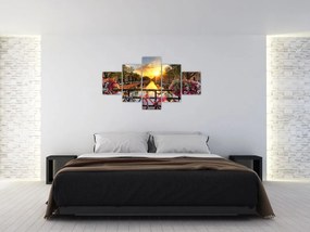 Obraz - Wschód słońca w Amsterdamie (125x70 cm)