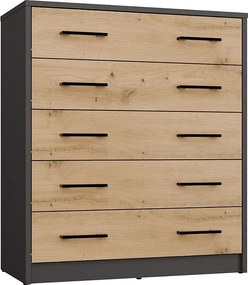 Szafka na Obuwie ALEX | Antracyt/Dąb Artisan | 35x74x84.5 cm | Nowoczesna