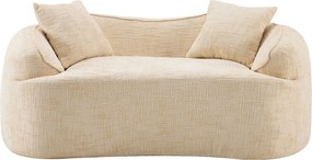 Dwuosobowa sofa kompresyjna z podłokietnikami i poduszkami, beżowa – kompaktowa i stylowa do Twojej przestrzeni