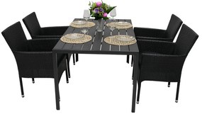 Zestaw ogrodowy z rattanu PALERMO 1 + 4 (różne długości) stół 150x90 cm