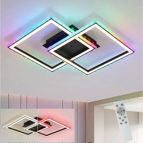 NETTLIFE Lampa sufitowa LED do salonu, ściemnialna, nowoczesna, RGB, z pilotem, 3000-6000K, nowoczesna RGB 13