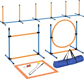 PawHut Zestaw Agility dla Psów 7-częściowy do Treningu i Zabawy z Przeszkodami