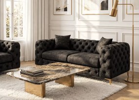 Luksusowa sofa Loario welurowa glamour z pikowaniem – elegancka sofa dwuosobowa do salonu