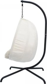 MIADOMODO fotel bujany wiszący beżowy, nośność 160 kg