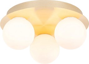 Nowoczesna lampa sufitowa do łazienki mosiądz 3-światła - Cederic