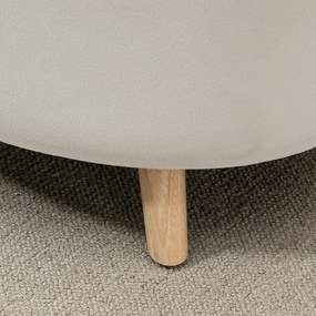 HOMCOM Ławka z miejscem do przechowywania, Hoker, owalny kształt, wygląd aksamitu, do 80 kg, 71 x 51,5 x 42 cm, Beżowy