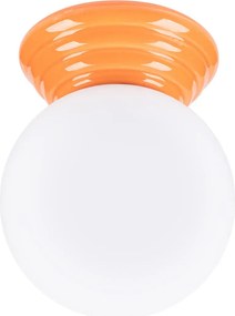 Pomarańczowy szklany plafon z okragłym kloszem R4-T47