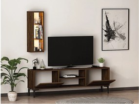 Stojak pod TV – 150 cm x 48 cm x 29,6 cm – orzech – melamina