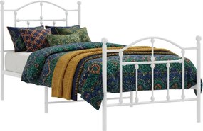 Białe metalowe łóżko industrialne 90x200 cm R5-E48