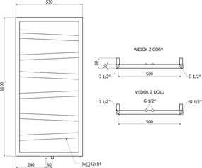 Mexen Zoom grzejnik łazienkowy dekoracyjny 1100 x 530 mm, 376 W, czarny - W130-1100-530-00-70