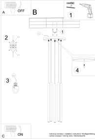 Lampa wisząca PASTELO 5P beżowa SOLLUX  LIGHTING