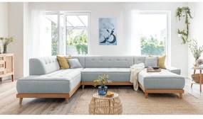 Jasnoszara rozkładana sofa w kształcie litery "U" Miuform Dazzling Daisy, lewostronna